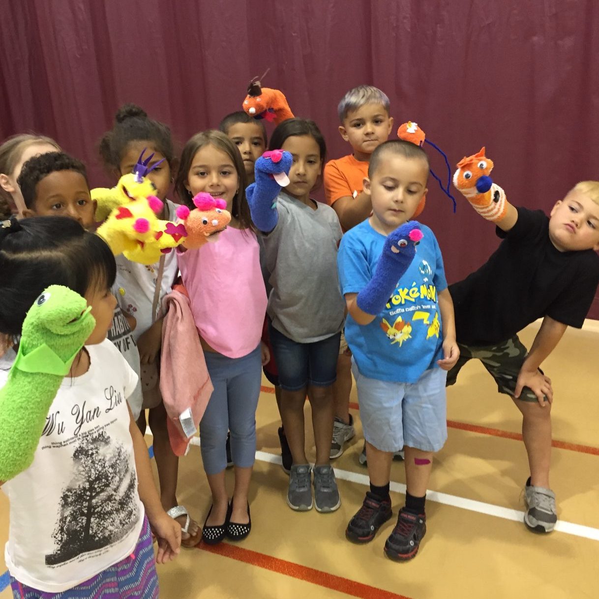 A photo of the Empowerment Factory's activity that let children create socket puppets