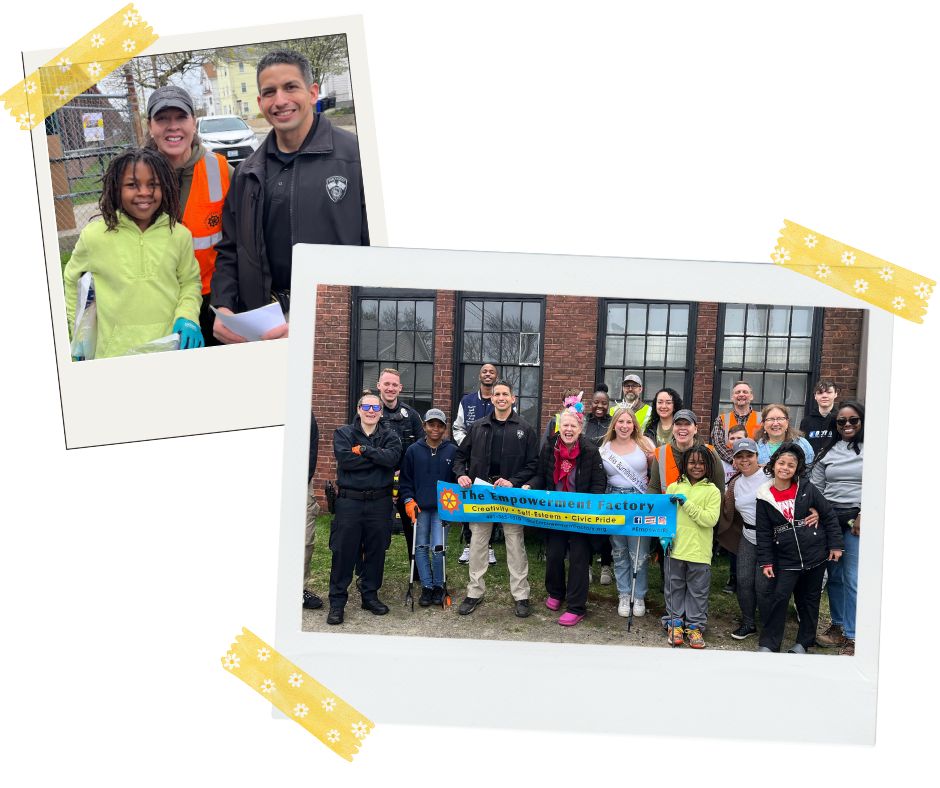 Volunteers at The Empowerment Factory Community Cleanup in spring 2024